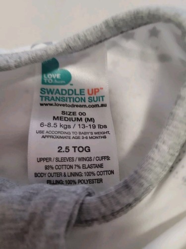 Love to Dream baby size M 3-6 month Swaddle Up Transition Suit 2.5 tog new - Picture 3 of 4