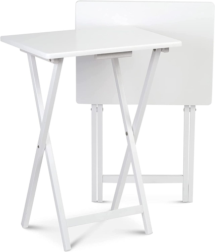 2 Piece Set, Multifunctional Solid Wood TV Snack Tray Tables for Indoor Use, ... - Picture 10 of 12