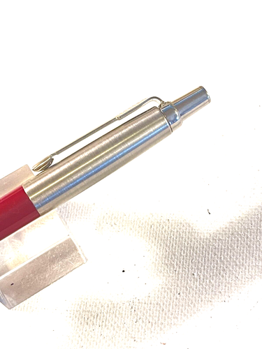 Vintage Red Parker Jotter Ball Pen USA Recessed button NICE Old Mark Excellent - Picture 3 of 4