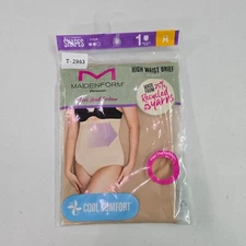 Maidenform Women Shapewear Medium Beige Shapes Flexees High Waist Brief Firm NWT
