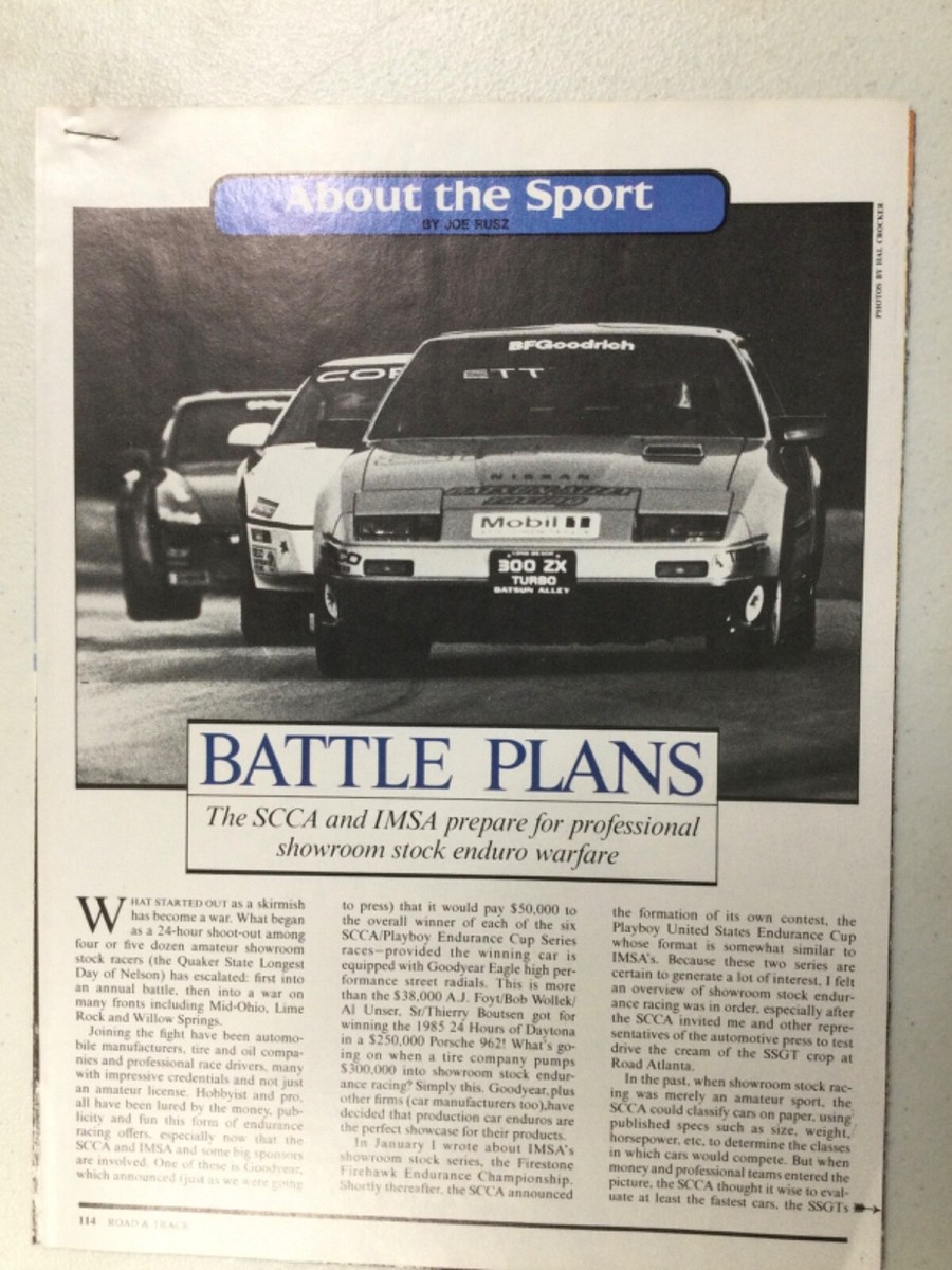 RacingArt202 Racing Article The SCCA and IMSA Showroom Stock May