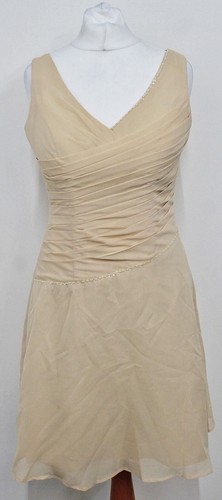 JJs House Chiffon Kleid UK 12 Neu mit Etikett Champagner Weihnachten - Bild 1 von 7