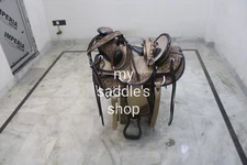 Leather western wade saddle tooled carved leather horse tack