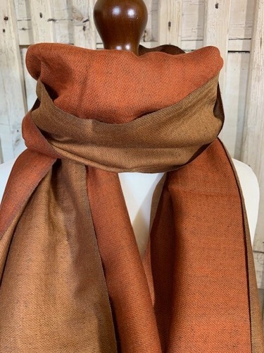 Beige/Kastanienbraun Reine Luxus Merinowolle Wende Pashmina von Pashmina Love. - Bild 2 von 3