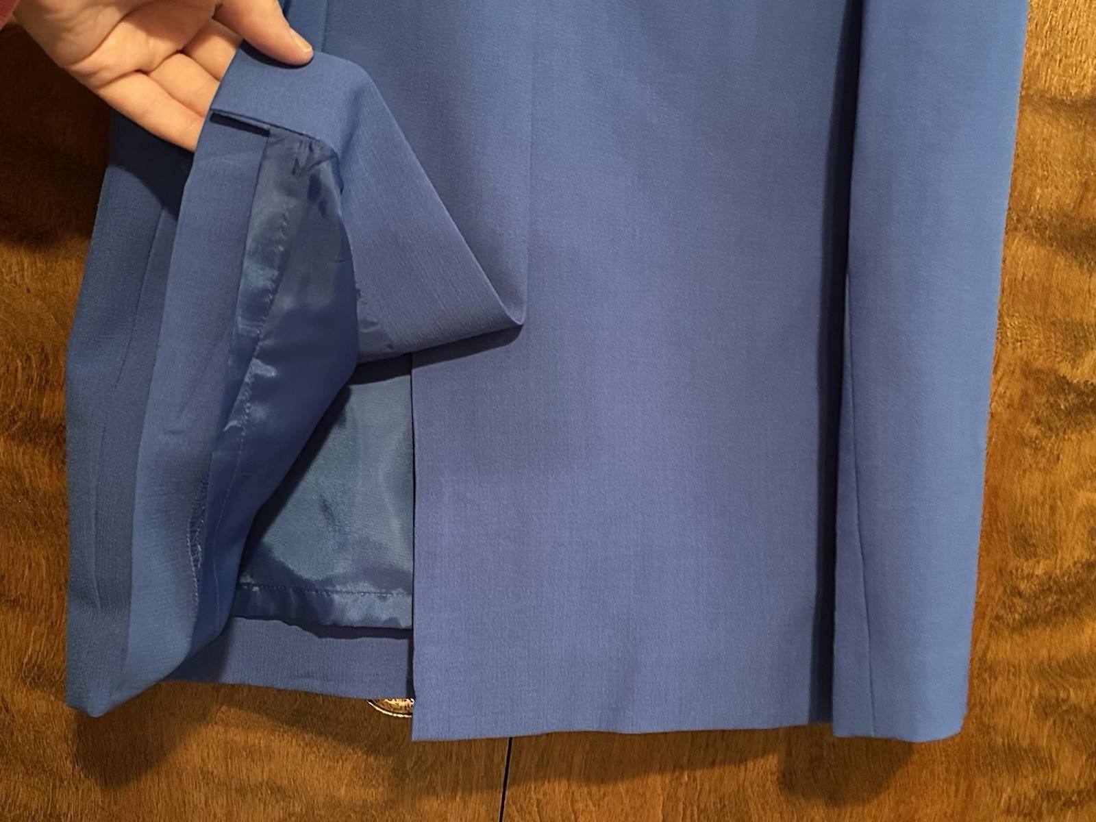 Le Suit Stand-Collar Pencil Skirt Suit Set w/ Blazer Womens 18 Cornflower Blue