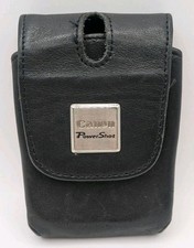 Canon PowerShot Camera Case Black Leather Pouch Belt Loop Small Digital Camera