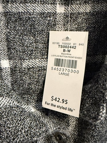 Buckle BKE Women’s Size Large Button Up Eased Long Sleeve Plaid Flannel Shirt - Picture 3 of 4