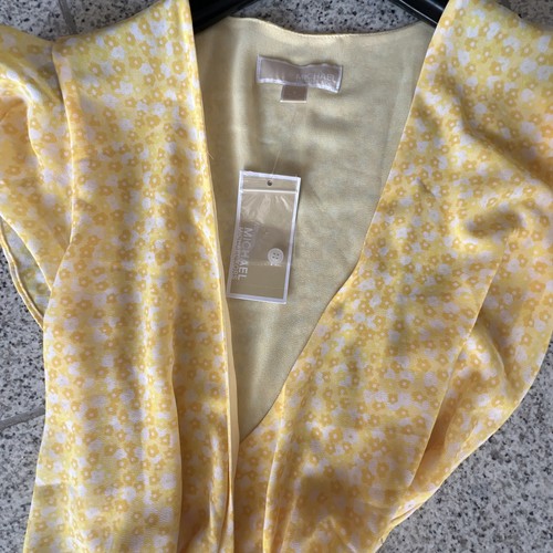 KORS, Michael, Sommerkleid, Wickelkleid, gelb/ weiß, Mini Blümchen, NEU, zart, S - Bild 4 von 6