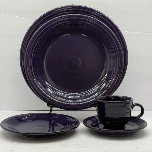 Fiesta Retired Plum Purple 5 Piece Place Setting Used Homer Laughlin Fiestaware
