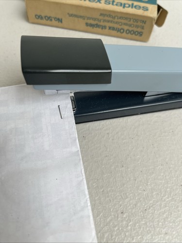 Oftex Vintage Popular Stapler And Staples Boxed No. 50/60 Grey Blue - Picture 5 of 12