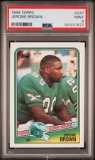 1988 TOPPS JEROME BROWN ROOKIE PHILADELPHIA EAGLES PSA 9