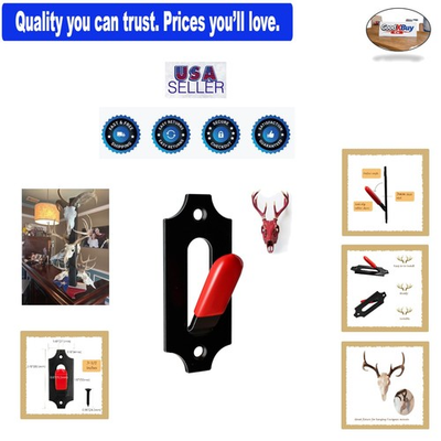 #ad #ad European Deer Skull Hanger Stainless Steel Wall Mount with Red Protector $7.01