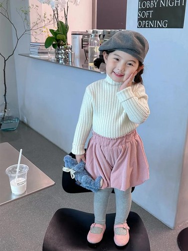 High Neck Baby Pullover Herbst Winter Kinder Jungen Mädchen Langarm Pure Color Kni - Bild 5 von 29