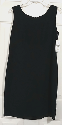 Studio 1 Damen schwarz 2-teiliges transparentes Kleid Set Größe 10P - Bild 4 von 5