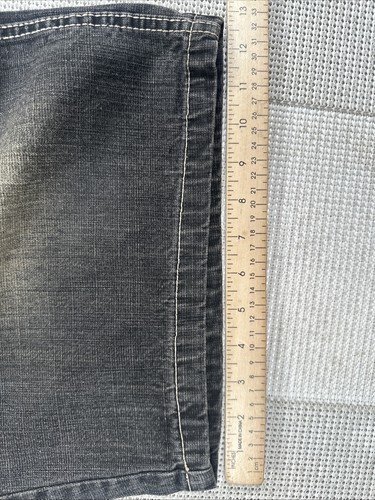 South Pole schwarz Denim verblasste Jeansshorts Jorts weites Bein Y2K Herren 36 13” Schrittlänge - Bild 7 von 9