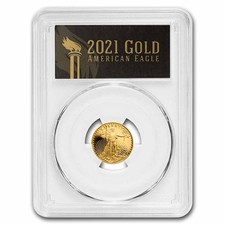 2021-W 1/10 oz Proof Gold Eagle (Type 1) PR-70 PCGS (FDI, Black)