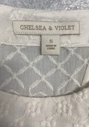 CHELSEA & VIOLET französisches elegantes ärmelloses Kleid weiß Spitze Größe Small/gebraucht - Bild 16 von 17