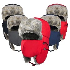 Men Winter Aviator Trapper Hat Warm Ear Flap Snow Ski With Face Mask Hood Cap