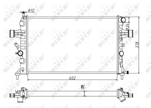 RADIATOR ENGINE COOLING 54668A FOR OPEL X16XELX16L/Z16XE 1.6L Z 18 XE 1.8L 4cyl - Picture 6 of 10