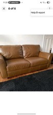 Habitat Milford 2 Seater Leather Sofa Tan/Brown