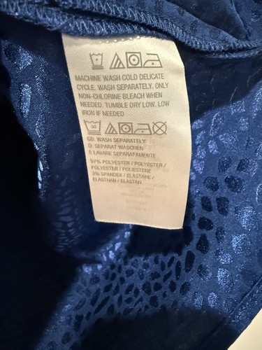 NEW Jason Wu Top Womens Medium Blue Long Sleeve Workwear Textured Quiet Luxury - Picture 4 of 7