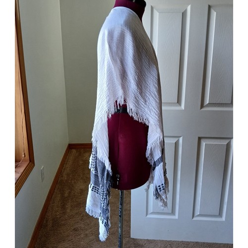 Echo Lightweight Gauze Caftan Shawl OSFA rayon cotton woven poncho scarf wrap - Picture 6 of 12