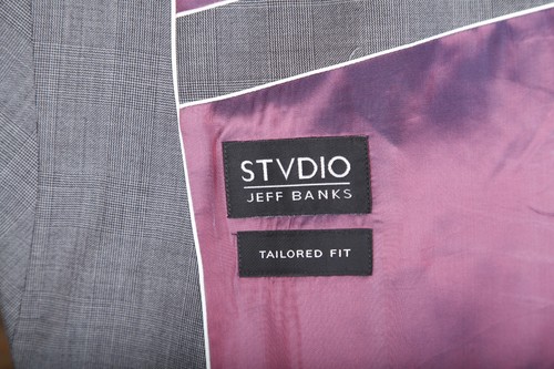 Jeff Banks Tailored Fit Anzug 48S 42W 30L Grau Glen Karo Wolle - Bild 8 von 11