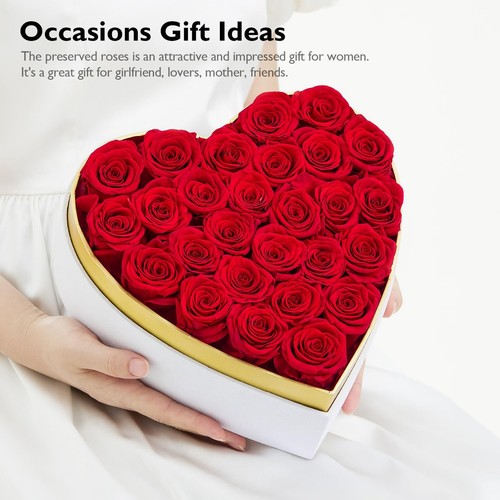 27-Piece Forever Flowers in Heart Shape Box, Mother's Day Preserved Roses Tha... - Picture 3 of 6