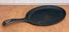Vintage LODGE OS Cast Iron Oval Griddle Skillet 15" Total Length Made in U.S.A.