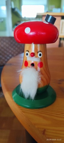 Räucherpilz-Räuchermännchen aus Holz, Handarbeit, Erzgebirge - Bild 2 von 2