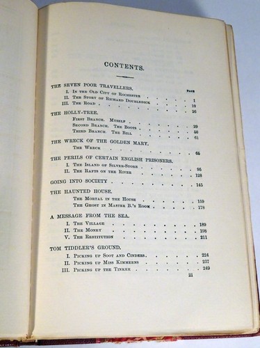 Antique CHRISTMAS STORIES-Charles Dickens-The Lesser Known Works-HALF LEATHER - Foto 7 di 8