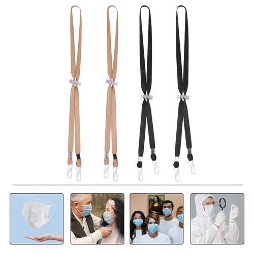 4PCS Cordino Mascherine Viso con Fissaggio Cordino Regolabile Maschere Esterno Cinghia - Foto 10 di 12