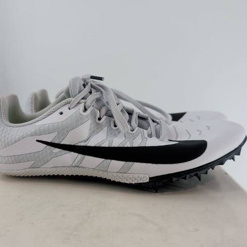 Nike Zoom Rival S 9 907564-100 Lace-Up Spike Shoes White Platinum Black Size 8.5 - Picture 2 of 7
