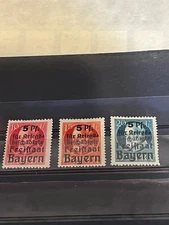 German States, Bayern.Sc# B1,2,3. Unused/Hinged.