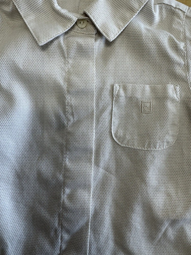 Camicia Fendi bambino ragazzo 3M beige Monti Trevi 100% cotone manica lunga tasca FF nuova con etichetta - Foto 2 di 6