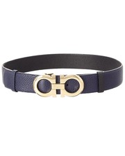 Ferragamo Gancini Reversible  Adjustable Leather Belt Women's Black 70
