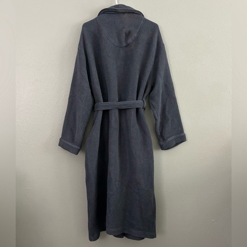 Sterling Majestic International Grey Turkish Waffle Long Belted Robe Size L / XL - Picture 4 of 9
