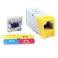 SIEMON Z6A-05 ZMAX HYBRID CAT6A MODULAR JACK, UTP, RJ45, 10GIG, YELLOW