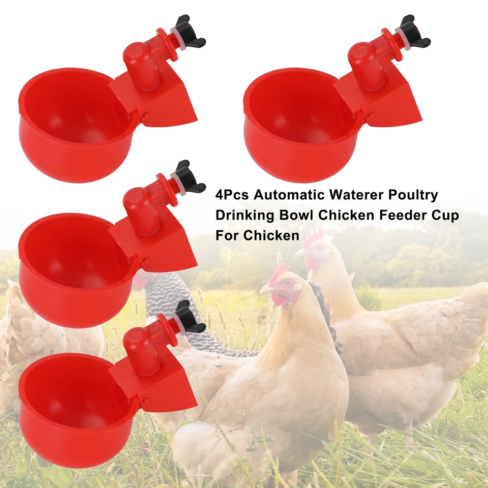 Bebedero Automático Para Aves De Corral 4 Uds Taza Alimentadora Para Pollo - Imagen 2 de 4