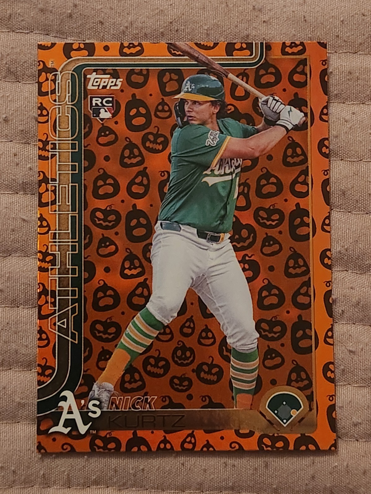 2025 Topps Update Nick Kurtz RC Holiday Jack O'Lantern #US201 Athletics