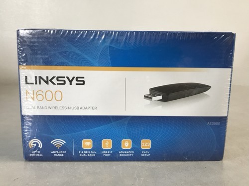 Linksys AE2500 Wireless-N USB Adapter - N600 Dual Band AE2500-NP New Sealed - Picture 2 of 4
