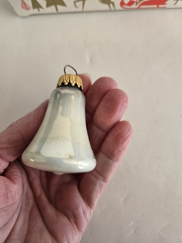 Vtg Kurt Adler Santas World Christmas Glass Bell Ornaments Glitter West Germany - Picture 9 of 12