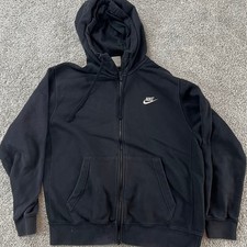 Nike Sportswear Club Fleece Full Zip Hoodie Black Mens Size M