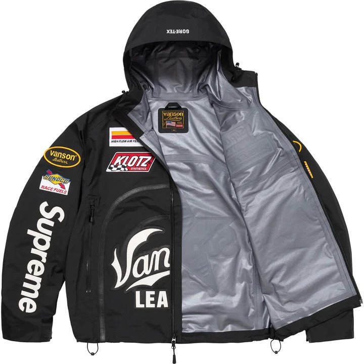 Supreme Vanson Leathers GORE-TEX Shell Jacket Black | eBay
