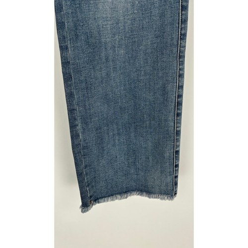 Pantalones de mezclilla rectos Marilyn tiro alto NYDJ dobladillo deshilachado para mujer talla 6 Paddington nuevos - Imagen 2 de 10