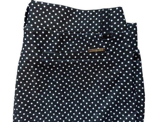 Michael KORS NWT Black Dot Pull-on Tapered Leg Pants Size L - Picture 3 of 8