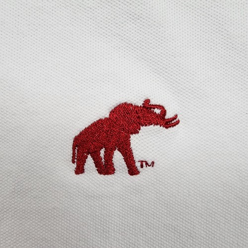 Tuskwear Men's Polo Shirt L White Short Sleeve Red Elephant Logo Casual Game Day - Bild 5 von 10