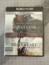 Gladiator / Braveheart [1995 & 2000] 4K UHD Blu-Ray 2-Movie Collection - NEW