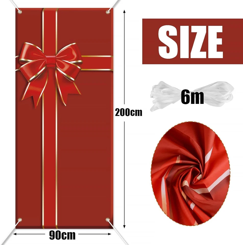 200 x 90 cm Weihnachten Tür Abdeckung Dekoration Haustür Decke Wand Hängen Ba... - Bild 4 von 4