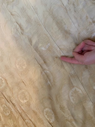 Vintage Paar MCM Falten Brokat Vorhang Vorhänge Beige/Gold Viskose 32 x 92 EA - Bild 11 von 13